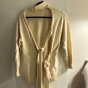 Zara Cream Knit Sweater with Back
Opening